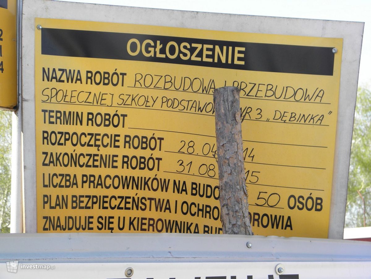 Zdjęcie [Poznań] Rozbudowa Społecznej Szkoły Podstawowej nr 3 "Dębinka" fot. PieEetrek 