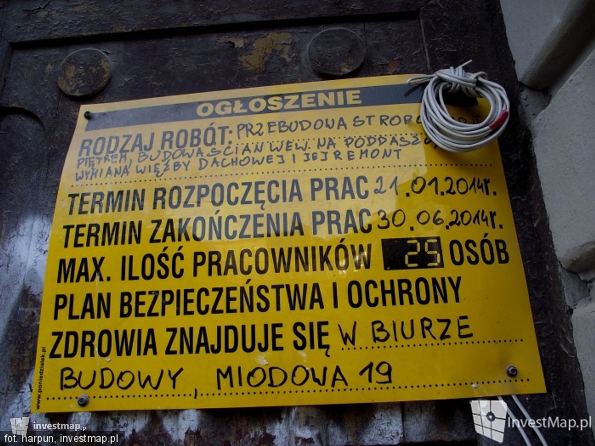 Zdjęcie [Kraków] Remont Kamienicy, ul. Miodowa 19 fot. Damian Daraż 