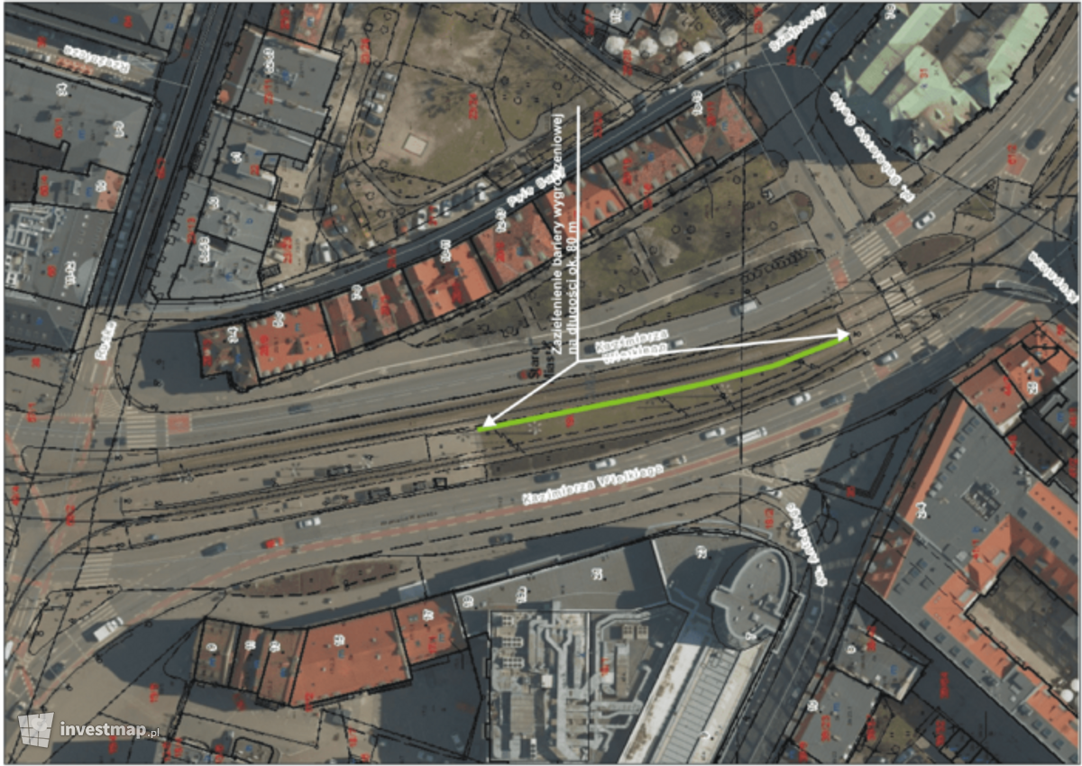 Wizualizacja Zielony przystanek tramwajowy Zamkowa 