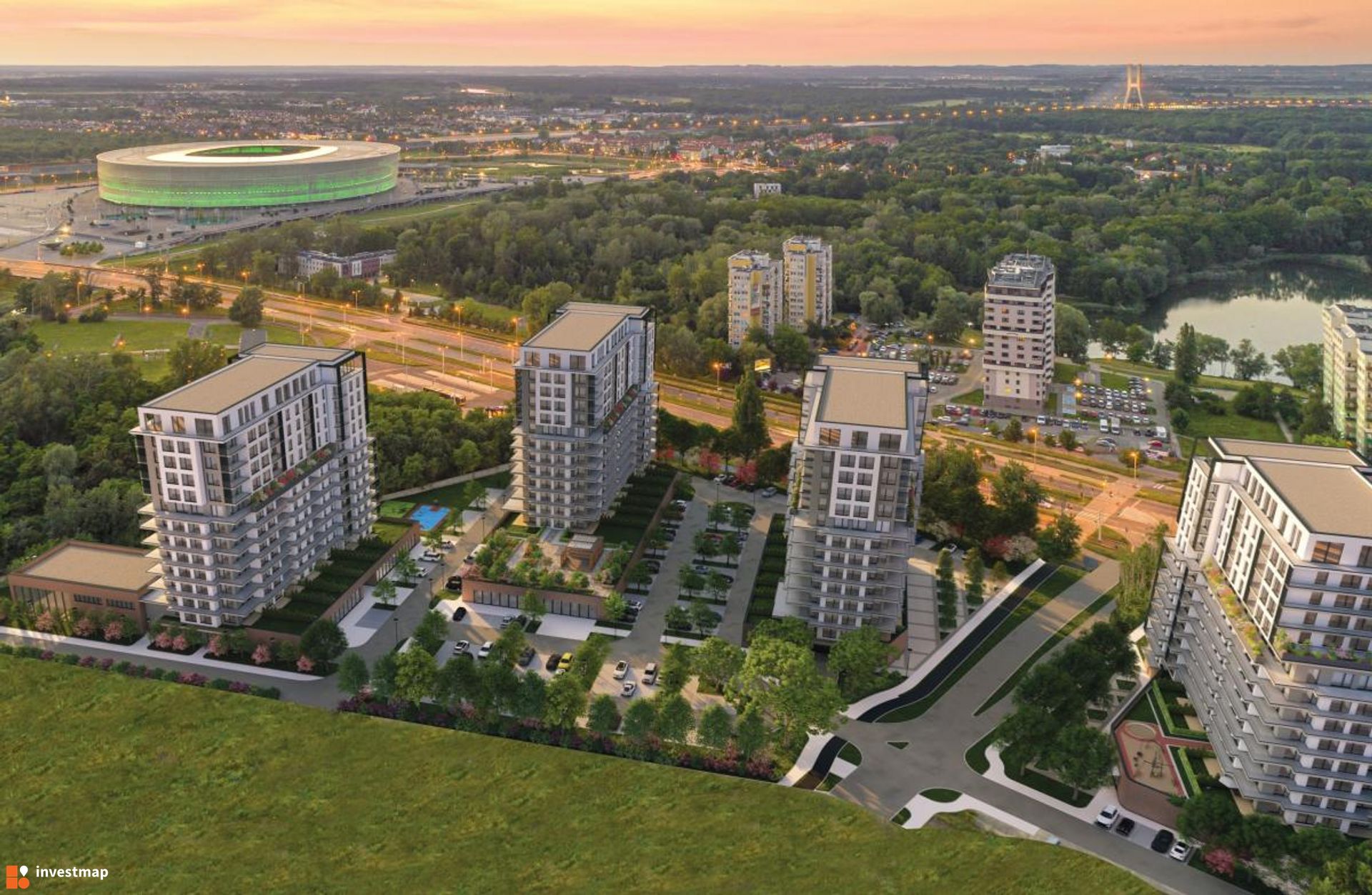 Przy Stadionie Miejskim we Wrocławiu powstanie nowe, wielkie osiedle mieszkaniowe z parkiem i basenem
