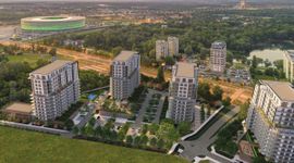 Przy Stadionie Miejskim we Wrocławiu powstanie nowe, wielkie osiedle mieszkaniowe z parkiem i basenem [WIZUALIZACJE]