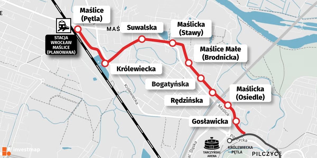 Wizualizacja Trasa tramwajowa na Maślice wraz z przebudową ul. Maślickiej dodał Wojciech Jenda