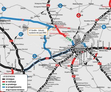 Trwa budowa ostatniego odcinka drogi ekspresowej S7 pomiędzy Płońskiem a Czosnowem [FILM]