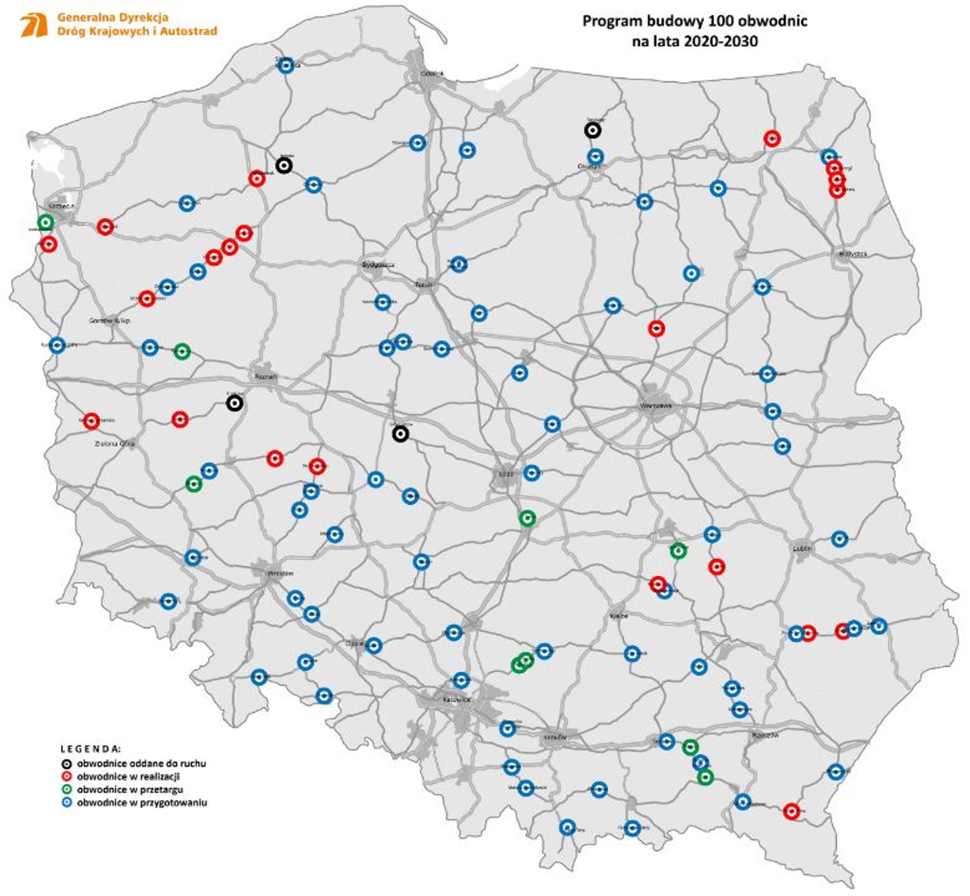 Program budowy 100 obwodnic – aktualny postęp prac 