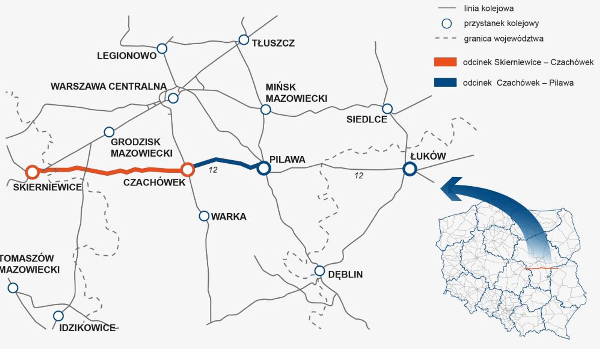 Wystartował przetarg na modernizację linii kolejowej Skierniewice – Czachówek