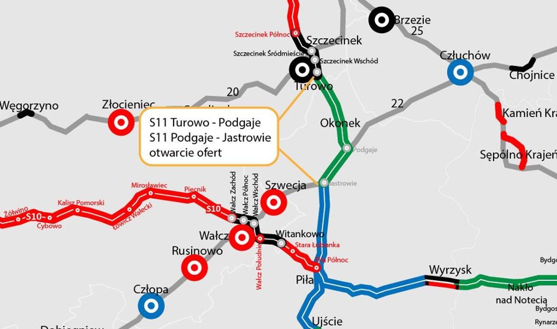 Poznaliśmy oferty w przetargu na odcinek drogi ekspresowej S11 Szczecinek - Piła