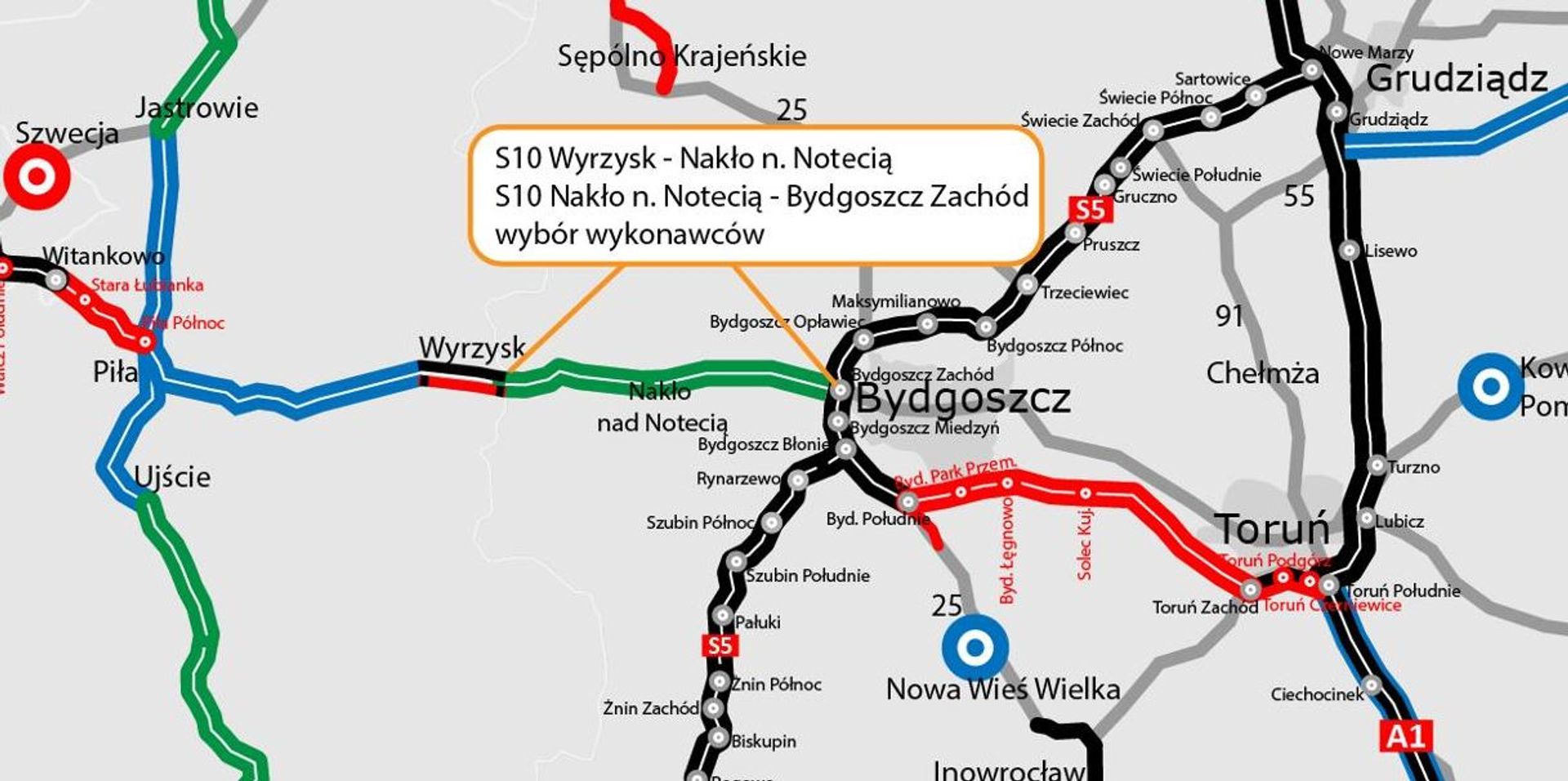 Poznaliśmy wykonawców dwóch odcinków drogi ekspresowej S10 w woj. kujawsko-pomorskim