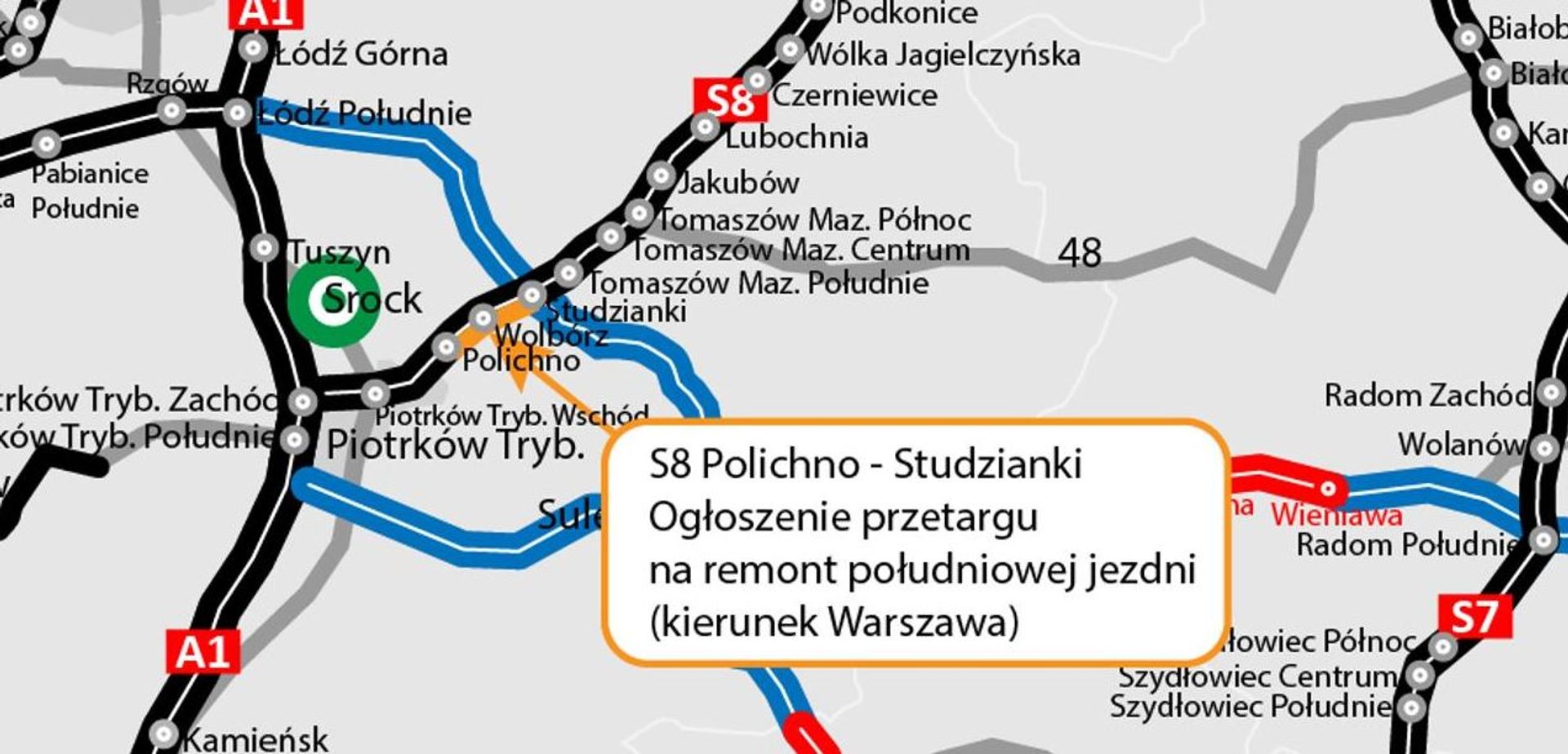 Najbardziej zniszczony odcinek drogi ekspresowej S8 zostanie wyremontowany