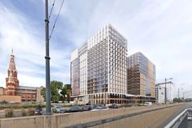 Inwestor chce wyburzyć biurowiec w centrum Łodzi i wybudować w jego miejsce dwa 55-metrowe budynki [WIZUALIZACJE]