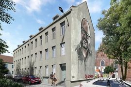 Trwa remont zabytkowej kamienicy z muralem Pawła Adamowicza w Gdańsku [ZDJĘCIA]