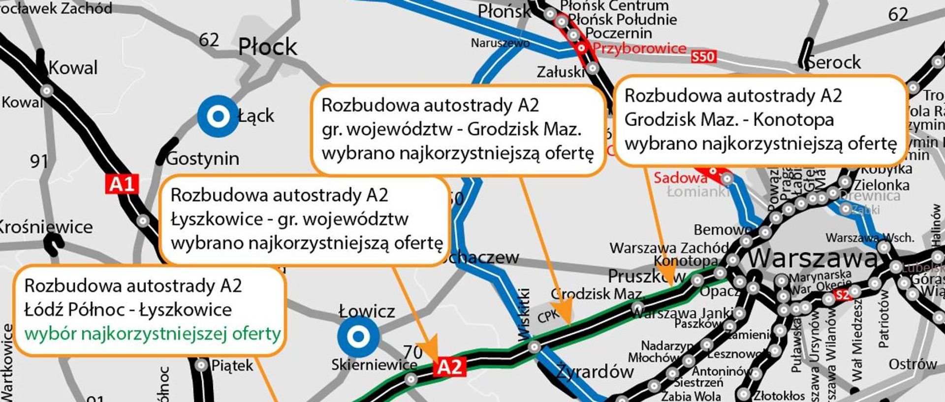 To będzie najszersza autostrada w Polsce. Rozbudowa A2 między Łodzią i Warszawą coraz bliżej 