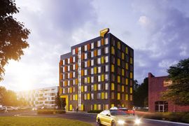 Wrocław: Legnicka 60C – zamiast biurowca, przy Magnolii powstanie aparthotel [WIZUALIZACJE]