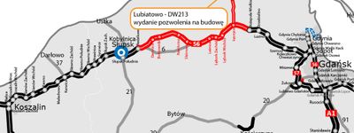 Budowa drogi krajowej do elektrowni jądrowej: Jest pozwolenie na budowę dla 5-kilometrowego fragmentu drogi krajowej, tzw. "ostatniej mili"