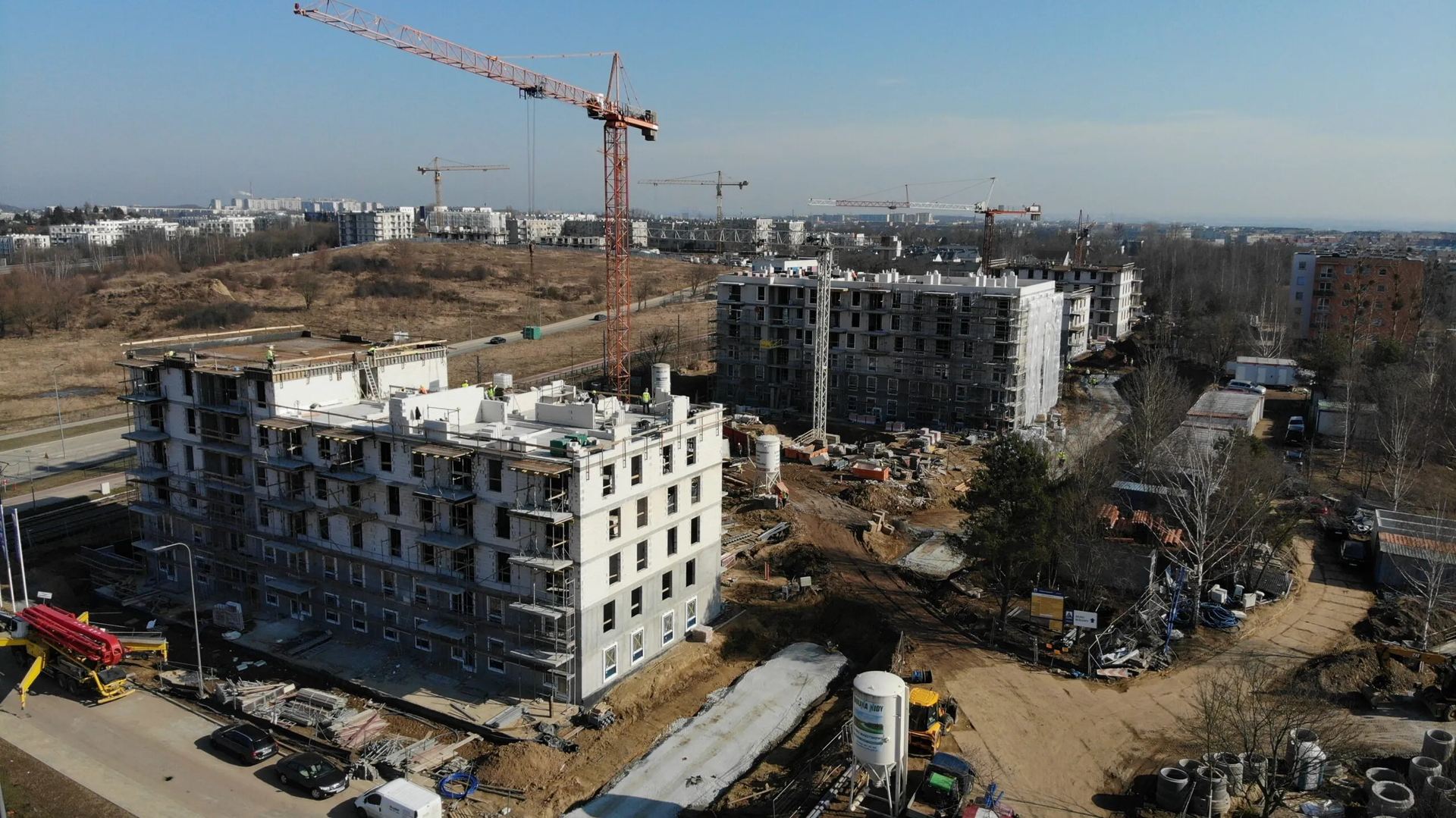 Postęp prac na budowie mieszkań TBS Motława w Gdańsku 