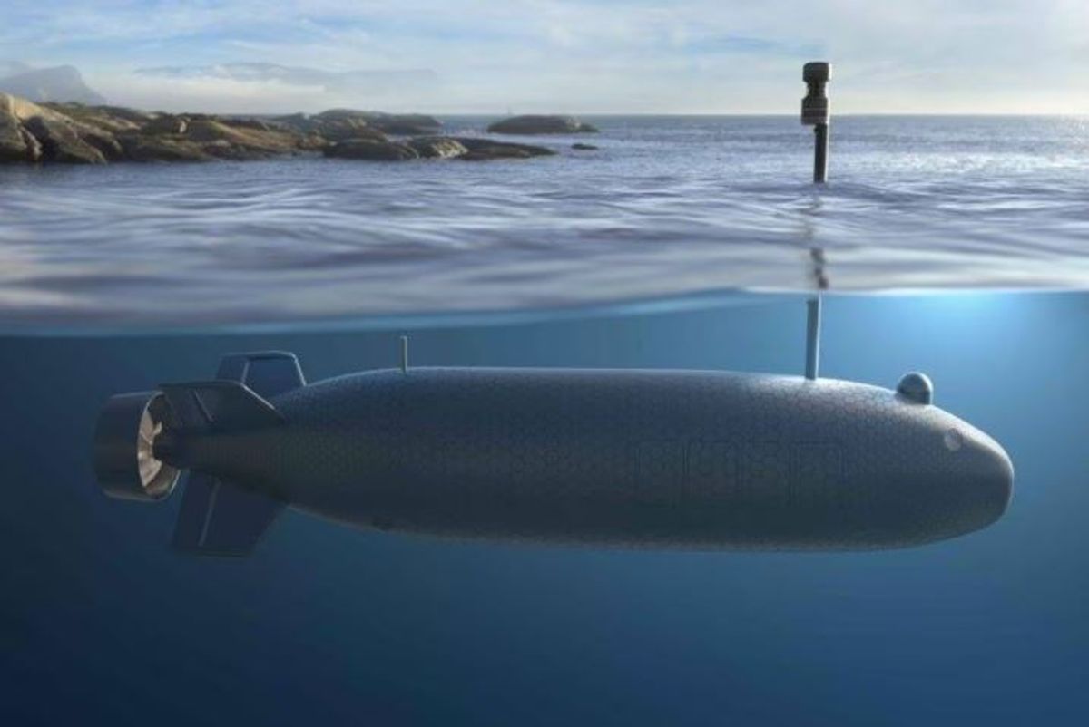 Naval Group, / Wizualizacja francuskiego podwodnego drona bojowego. Grafika ilustracyjna,