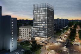 Wrocław: Wielka 27 – trzy lata opóźnienia i zmieniony projekt. I2 Development buduje biura przy Sky Towerze [NOWE WIZUALIZACJE]