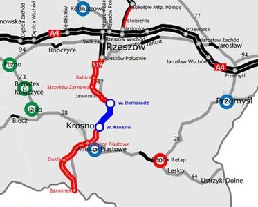 Na Podkarpaciu powstaje odcinek drogi ekspresowej S19 Via Carpatia Domaradz - Krosno [FILMY]