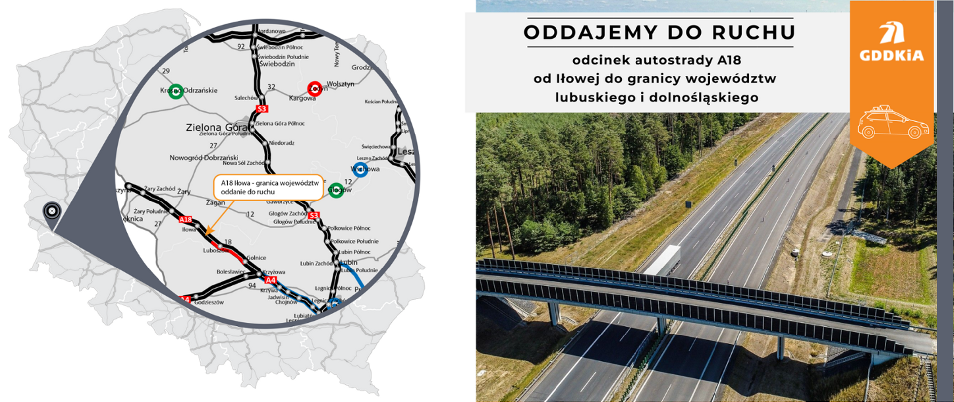 Autostrada A18 od granicy z Niemcami do granicy województw lubuskiego i dolnośląskiego gotowa 