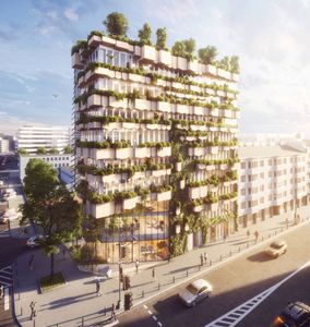 W Warszawie planowana jest budowa biurowca w pełni pokrytego roślinnością [WIZUALIZACJE]