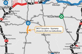 Warmińsko-Mazurskie: Otwarto oferty na rozbudowę DK57 Szczytno - Szymany