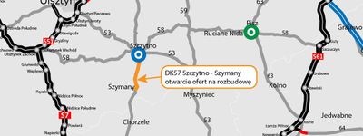 Warmińsko-Mazurskie: Otwarto oferty na rozbudowę DK57 Szczytno - Szymany