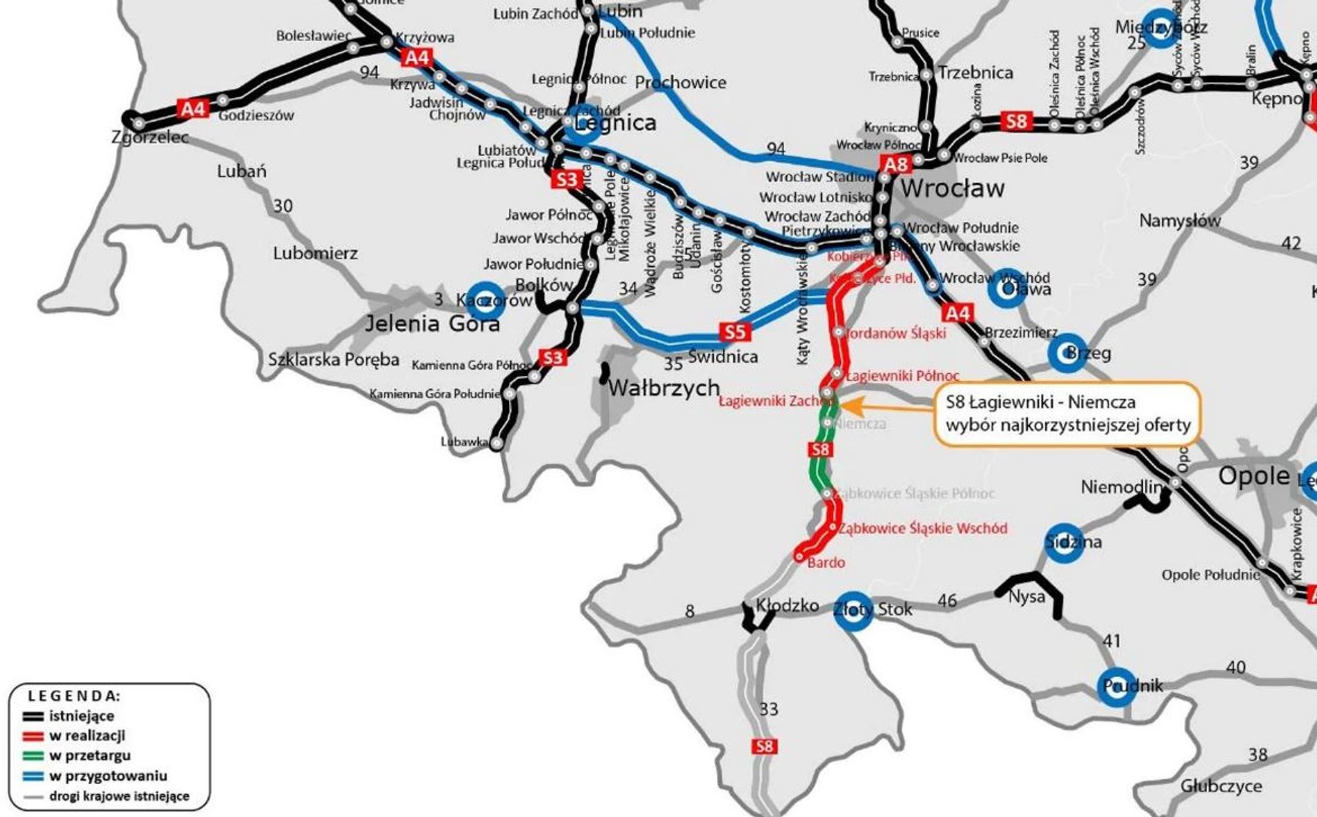 Wybrano wykonawcę kolejnego odcinka S8 Wrocław/Kobierzyce - Kłodzko