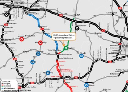 Ogłoszono przetarg na budowę obwodnicy Kalisza, w ciągu DK25