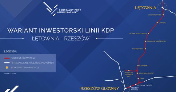 Szprycha nr 6 CPK na Podkarpaciu. Wariant inwestorski dla linii do Rzeszowa wybrany [MAPY]