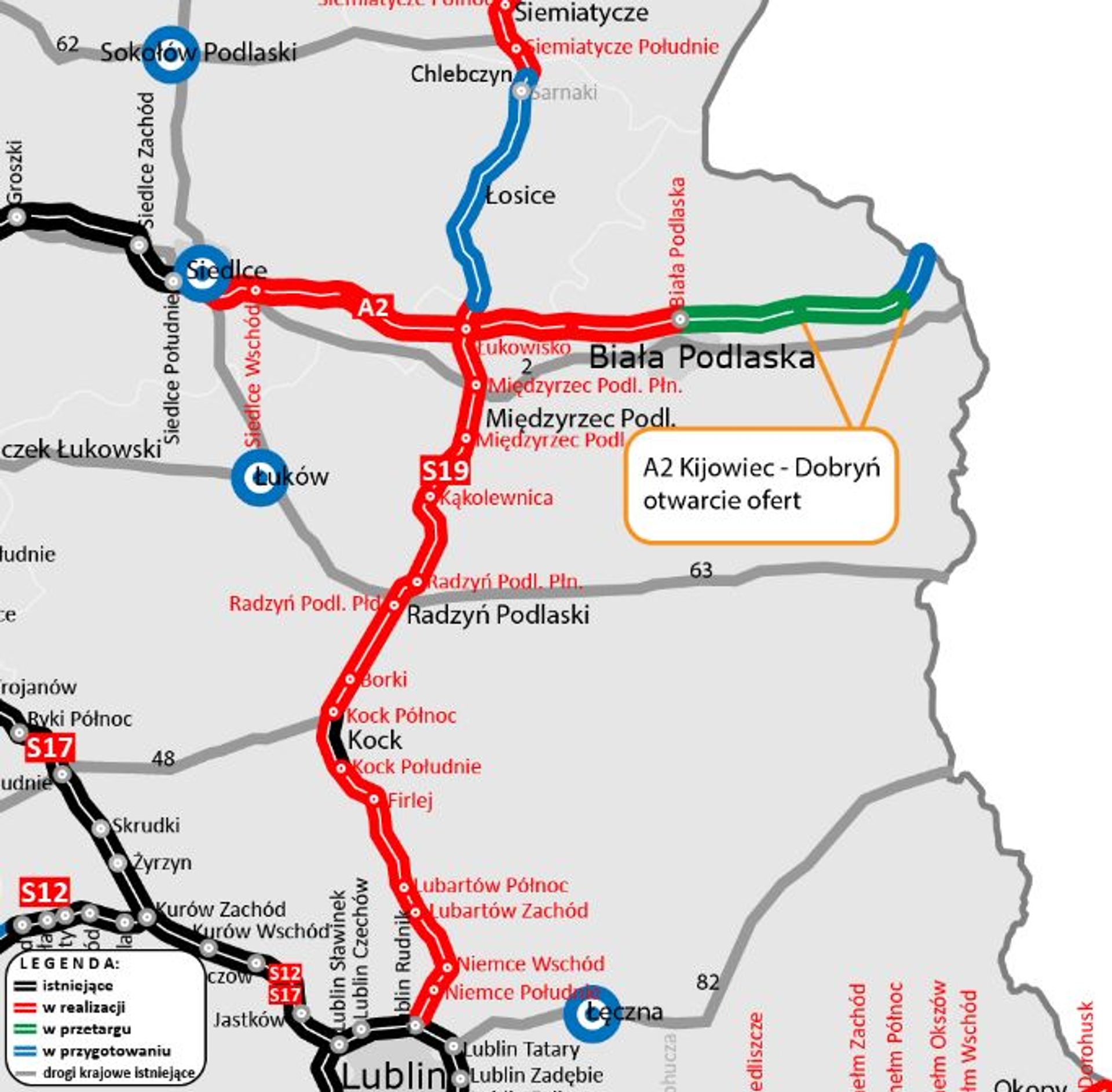 Znamy chętnych do budowy autostrady A2 na wschód od Białej Podlaskiej