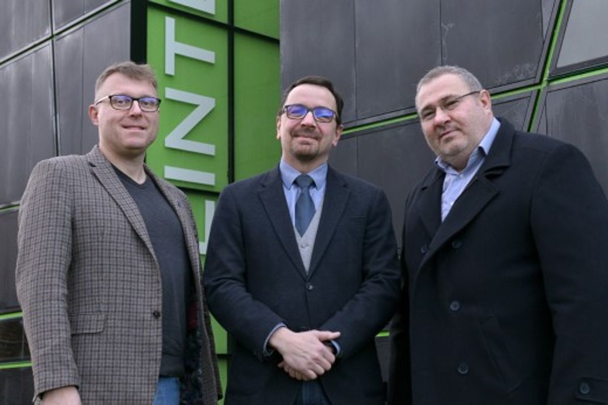 Politechnika Gdańska / Foto: Krzysztof Krzempek, / Od lewej: prof. Sebastian Molin, prof. Robert Małkowski oraz prof. Jacek Gębicki