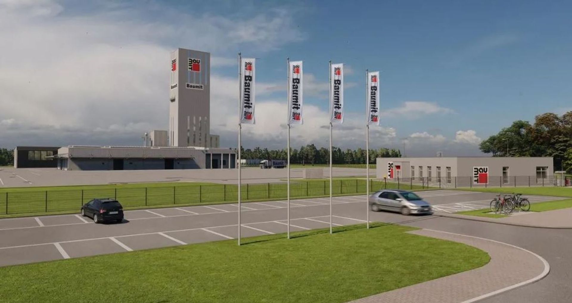 Baumit buduje fabrykę w Zimnej Wódce za 100 milionów złotych. Powstanie 63-metrowa wieża