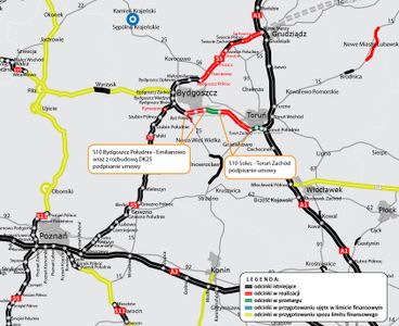 Podpisano umowy na projekt i budowę dwóch odcinków drogi ekspresowej S10 Bydgoszcz - Toruń