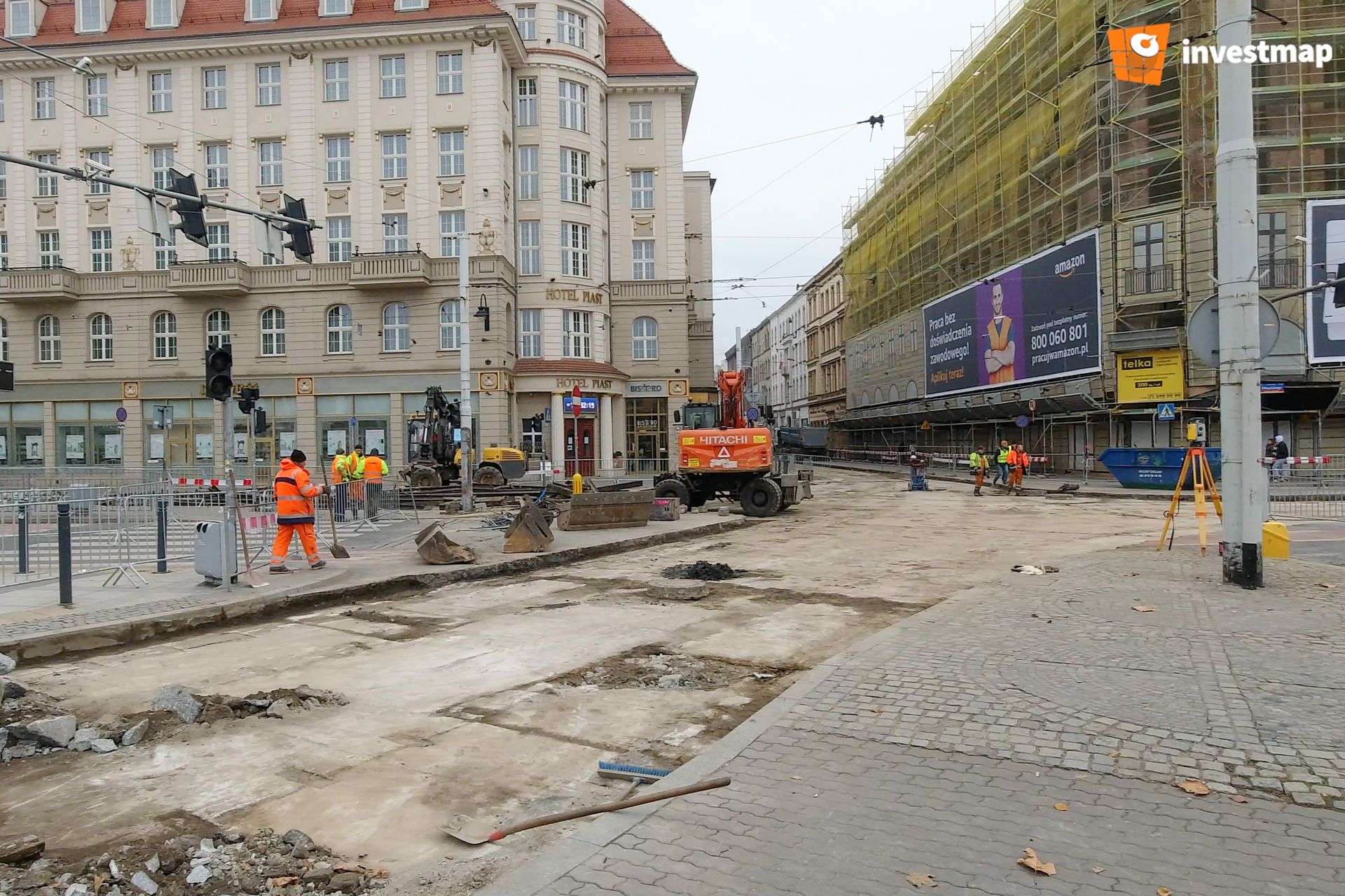 Wrocław: Trwa remont torowiska przy ul. Piłsudskiego 