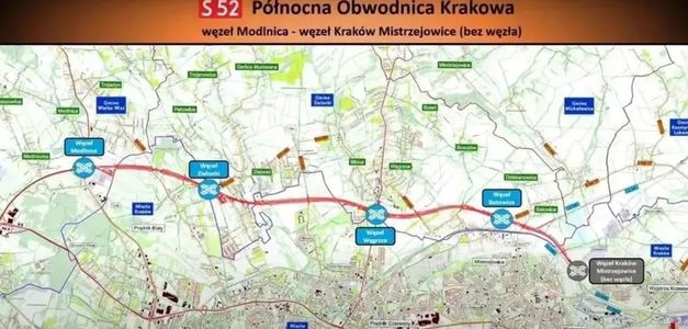 Trwają zaawansowane prace na budowie S52 Północnej Obwodnicy Krakowa [FILMY]