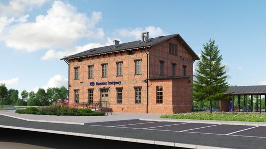 Modernizacja zabytkowego dworca w Gronowie Elbląskim coraz bliżej [WIZUALIZACJE]
