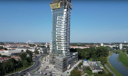 W Rzeszowie trwa budowa 161-metrowego apartamentowca Olszynki Park [FILM + WIZUALIZACJE]