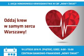 [Warszawa] Oddaj krew w samym sercu Warszawy!