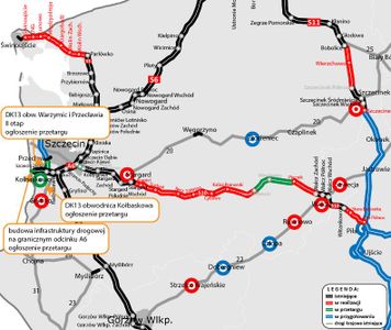 Trzy nowe, duże inwestycje drogowe w rejonie Szczecina [MAPY]