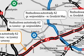 Poszerzenie autostrady A2 Łódź - Warszawa z kompletem umów