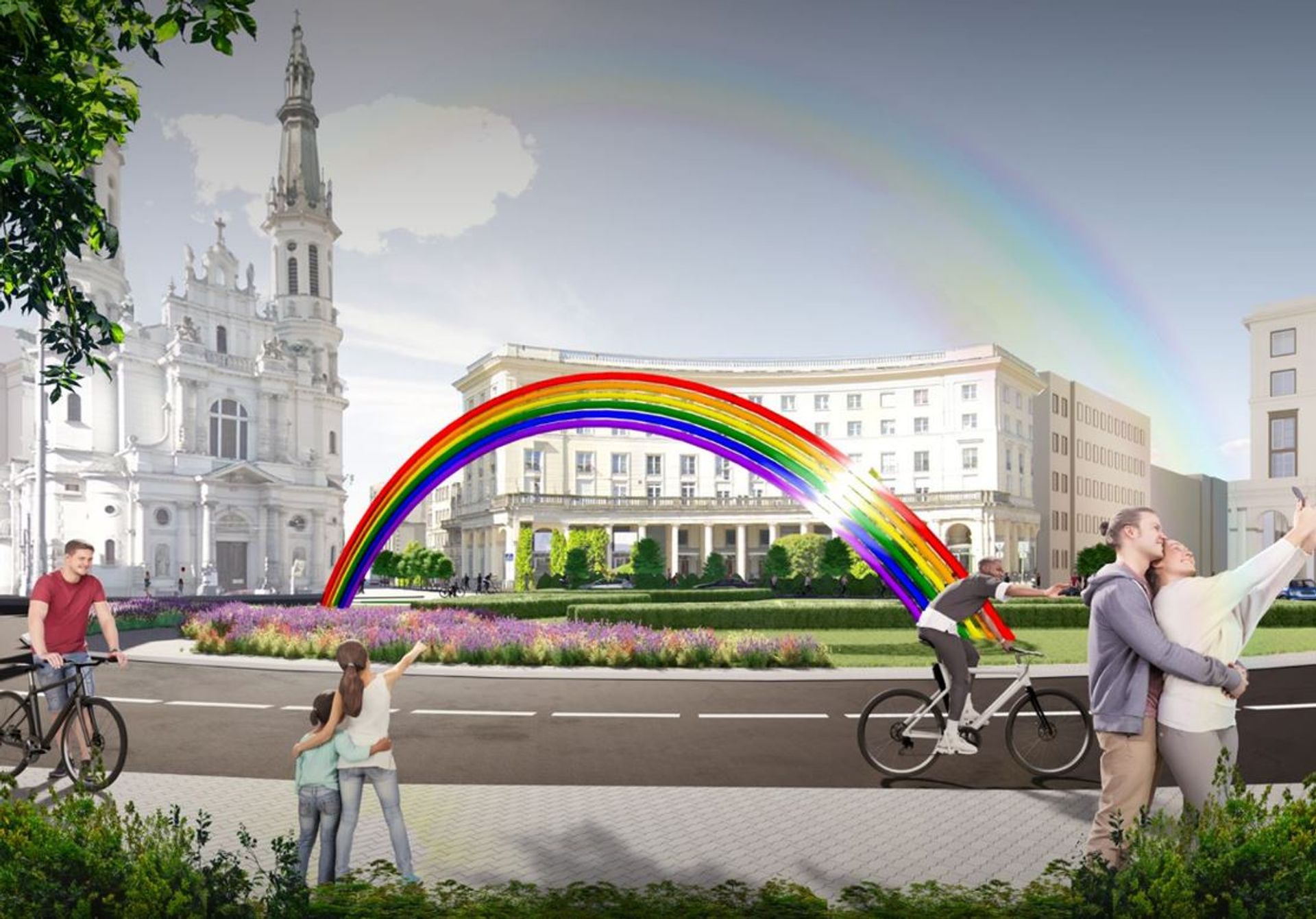 „Łuk LGBT+". Słynna Tęcza wróci na plac Zbawiciela w Warszawie
