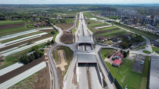 Trwa budowa drogi ekspresowej S52 Północnej Obwodnicy Krakowa [FILMY]