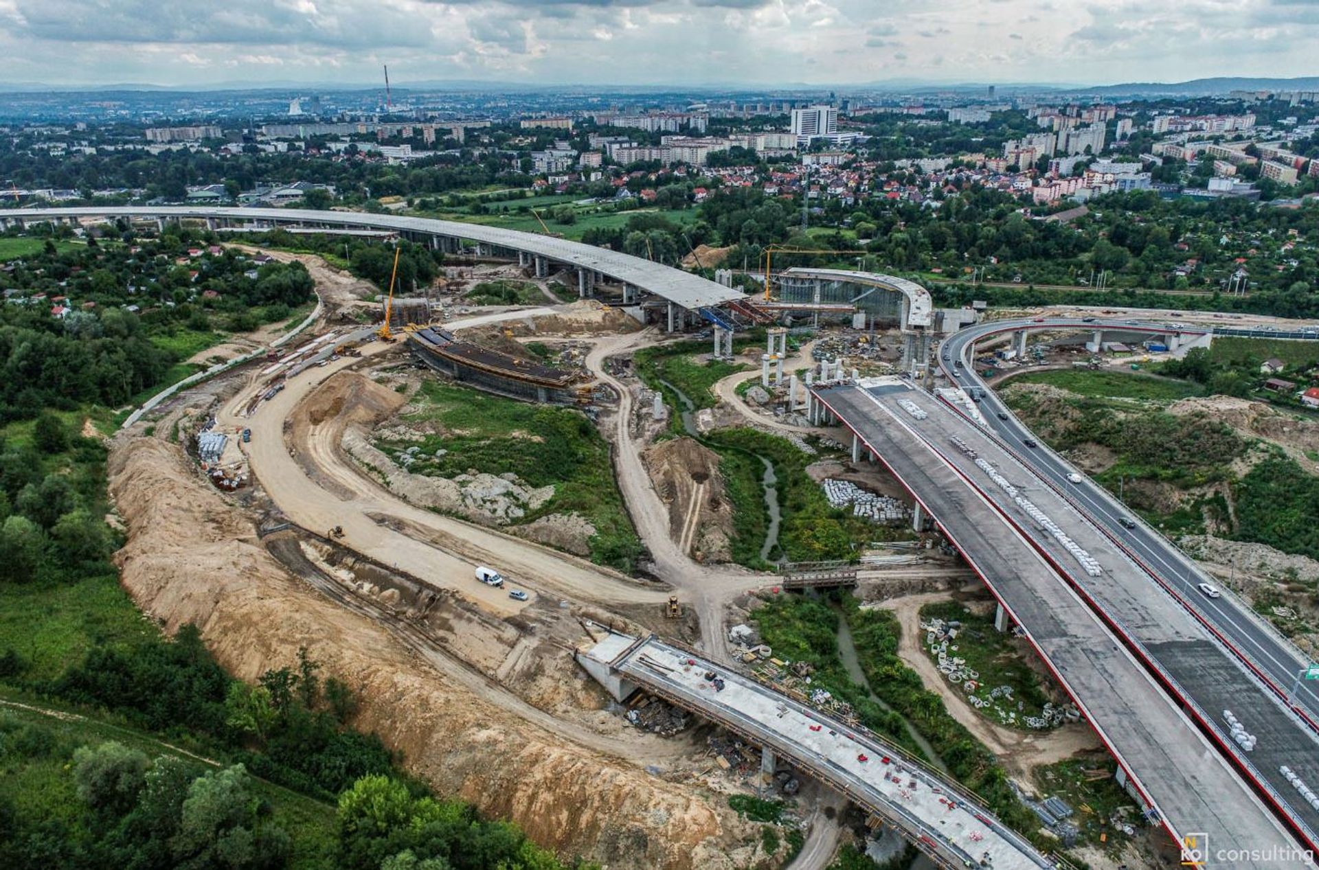 Trwa budowa S7 Wschodniej Obwodnicy Krakowa, na odcinku Mistrzejowice - Nowa Huta 
