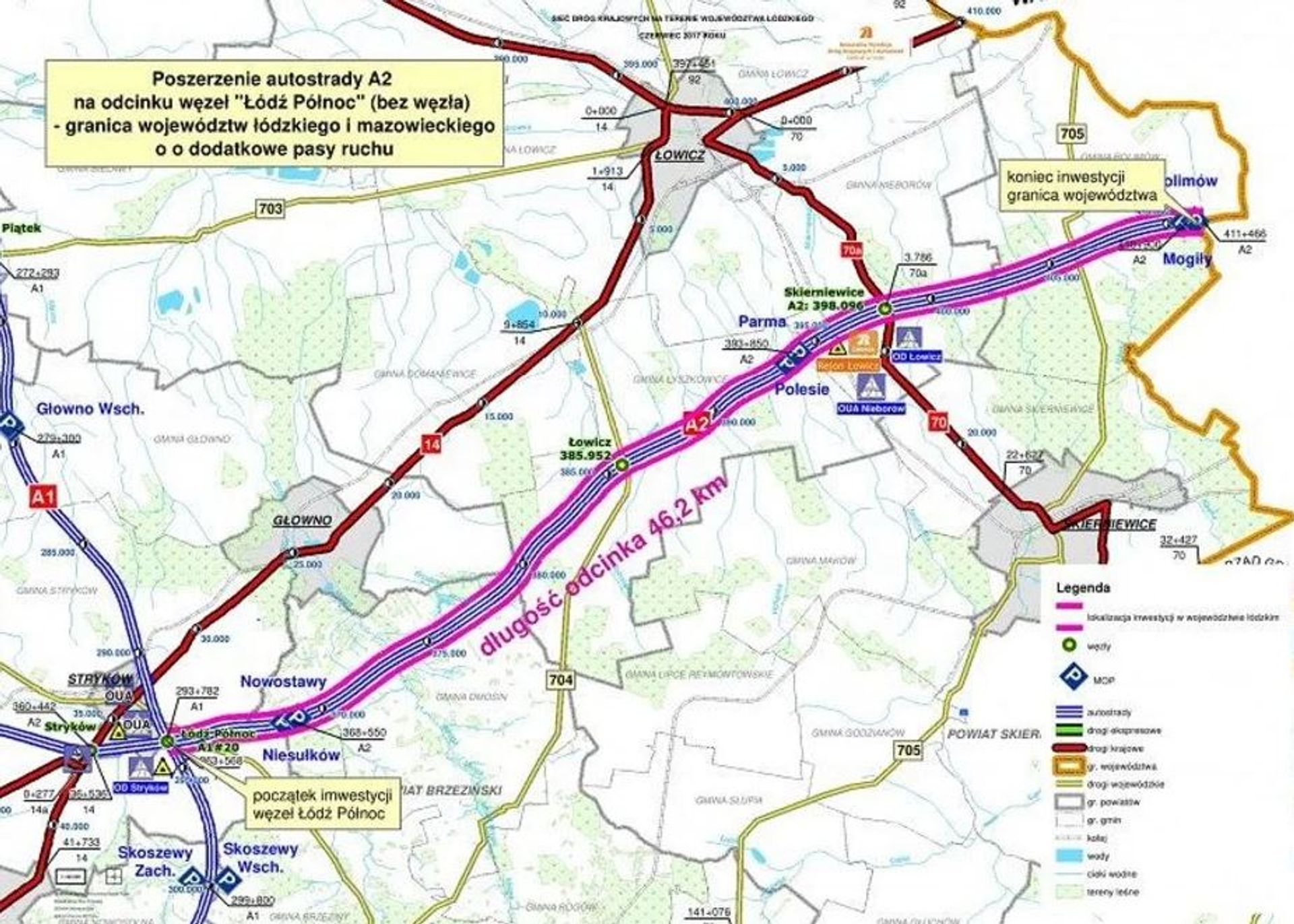 Rozpoczęły się przygotowania do pierwszych prac nad rozbudową autostrady A2 między Łodzią a Warszawą. Pojawią się 4 odcinkowe pomiary prędkosci