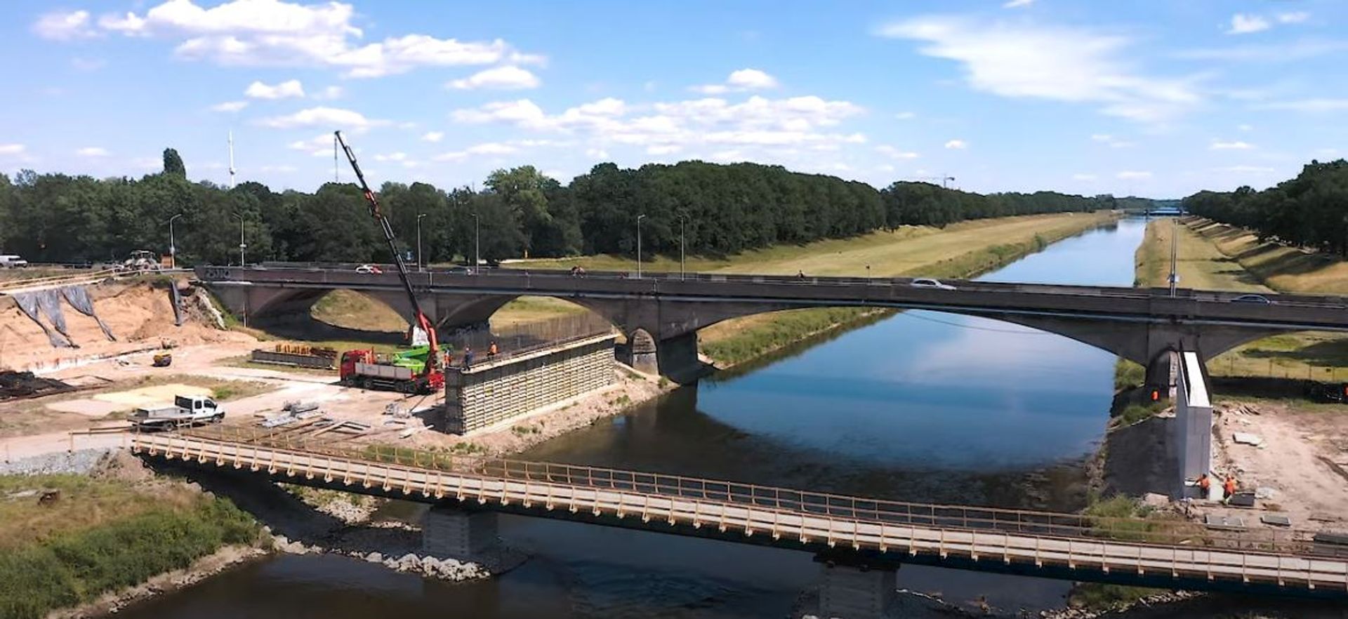 We Wrocławiu trwa budowa nowych mostów Chrobrego 