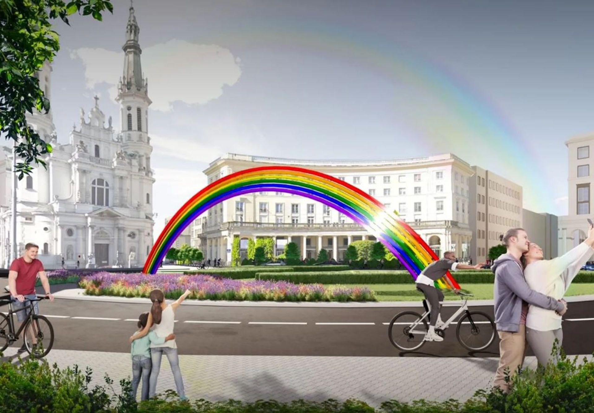 „Łuk LGBT+". Słynna Tęcza wróci na plac Zbawiciela w Warszawie
