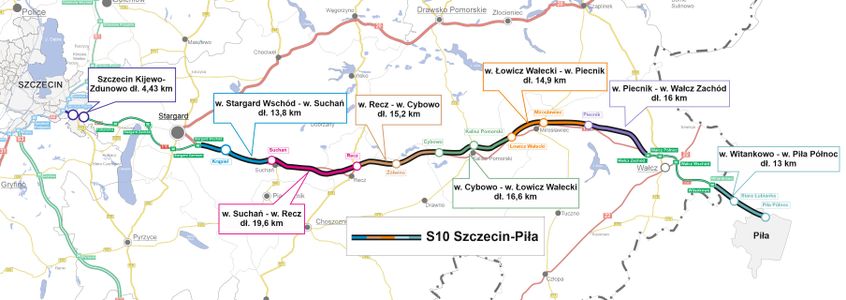 Znamy chętnych do realizacji ponad 113 km drogi ekspresowej S10 Szczecin – Piła [FILMY]