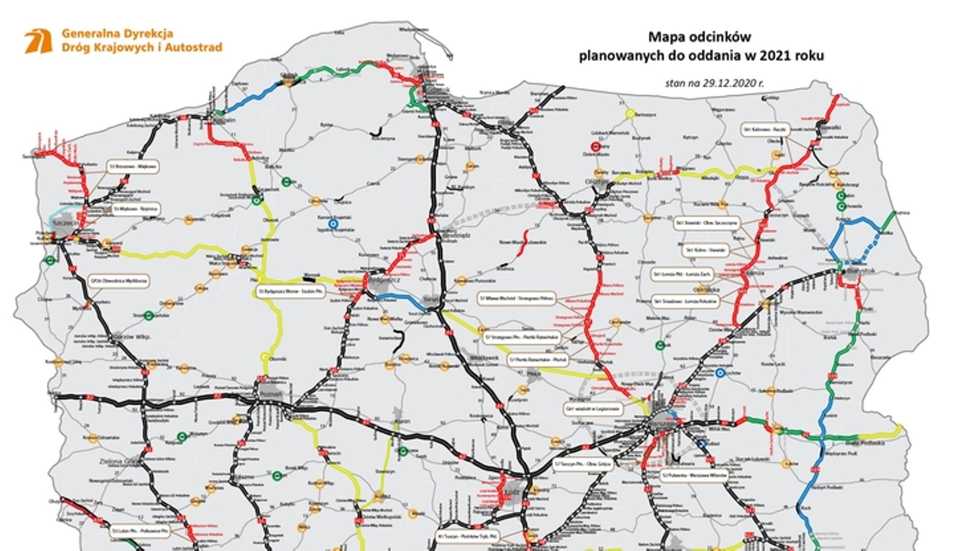 GDDKiA zapowiada w 2021 rok – 40 km autostrad i ponad 308 km dróg ekspresowych