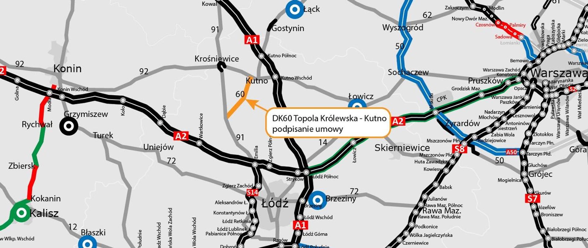 DK60 w woj. łódzkim zostanie rozbudowana za prawie ćwierć miliarda złotych