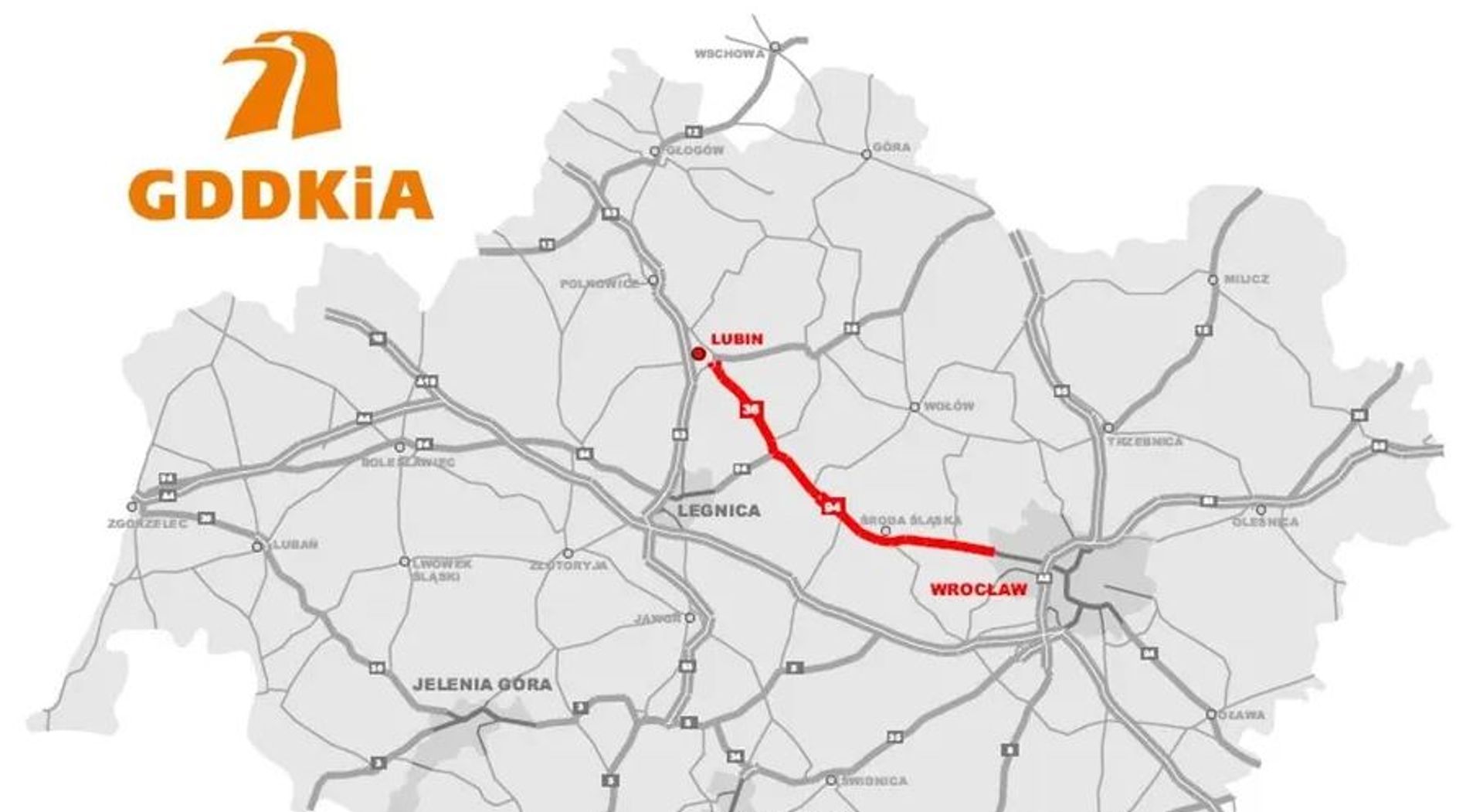 Drogi krajowe nr 94 i 36 na odcinku Wrocław – Lubin zostaną przebudowane