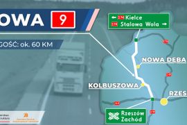 Będzie nowy przebieg DK9 od drogi ekspresowej S74 w okolicy Tarnobrzega do węzła Rzeszów Zachód na A4